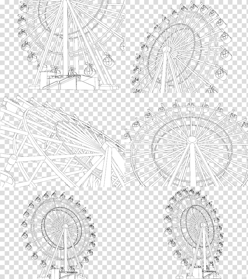 Black Circle, Line Art, Drawing, Architecture, Ferris Wheel, Angle, Perpendicular, Stroke transparent background PNG clipart