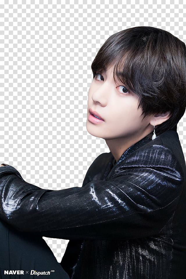 Taehyung, black haired man posing for transparent background PNG clipart