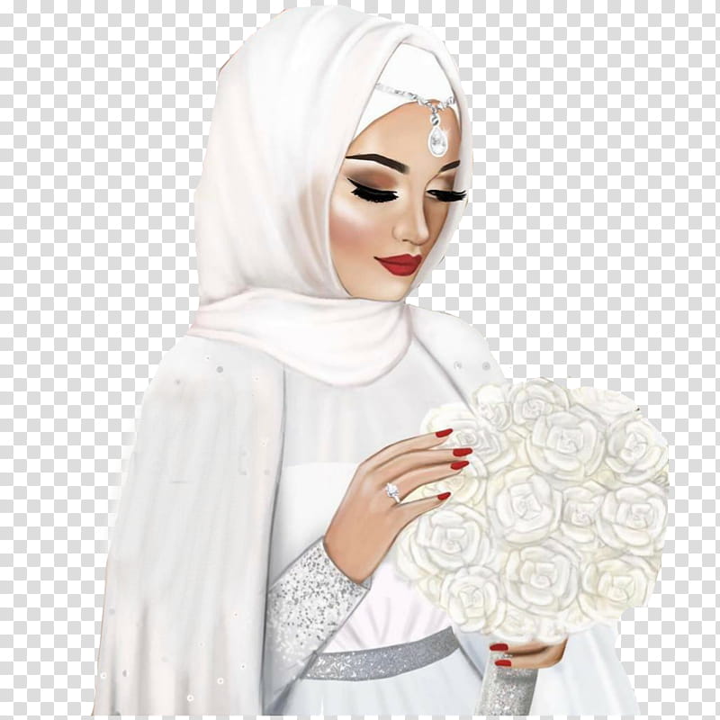 white head abaya transparent background PNG clipart