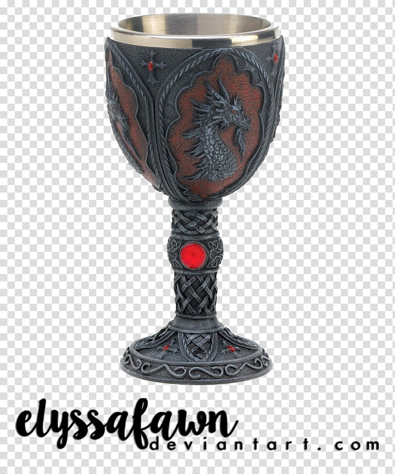 GOBLET, brown and gray dragon embossed footed cup transparent background PNG clipart