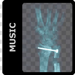 RTG dock icons, MUSIC, hand x-ray with text transparent background PNG clipart
