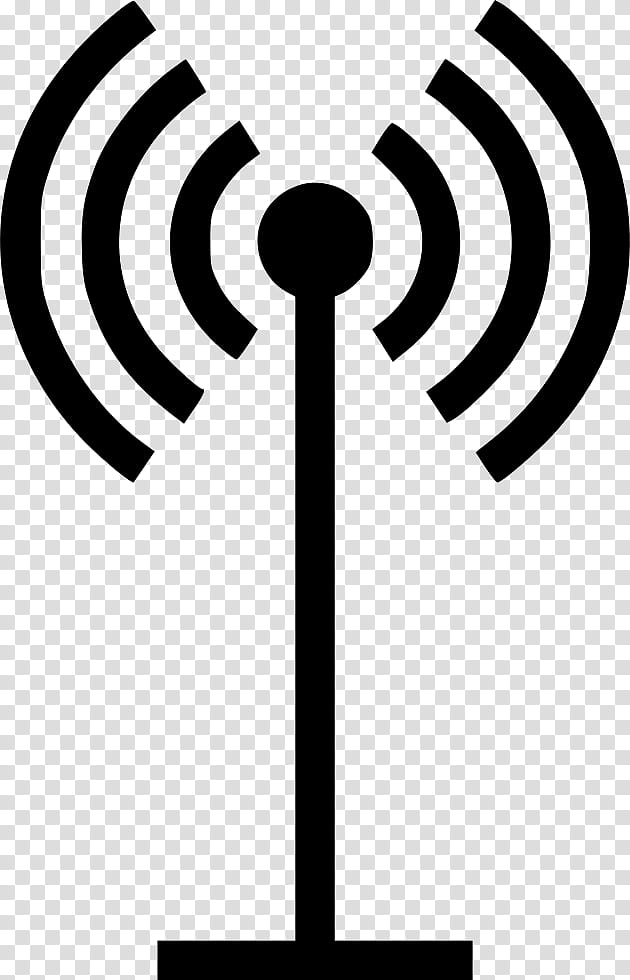 Antenna Line, Wireless, Wifi, Signal, Mobile Phones, Telecommunications Tower, Symbol, Blackandwhite transparent background PNG clipart