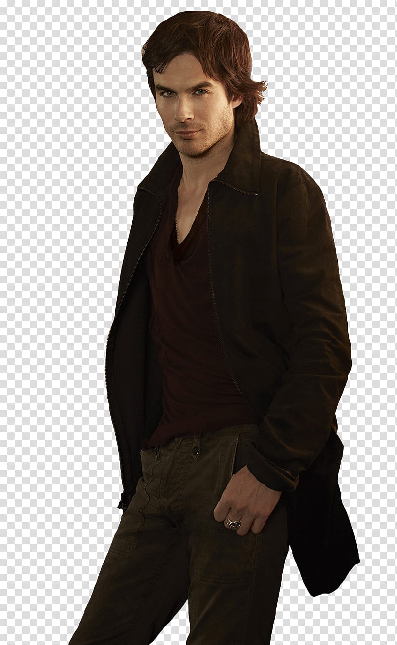 Ian Somerhalder, man wearing brown overcoat transparent background PNG clipart