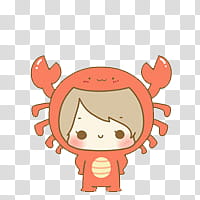 Diudiu and Daidai , toddler wearing crab onesie graphic transparent background PNG clipart