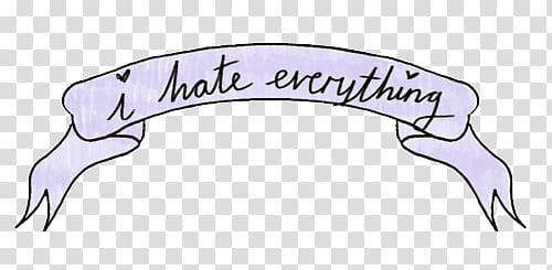 Purple aesthetic , i hate everything text on ribbon layout transparent background PNG clipart