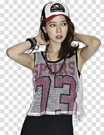 Song Ji Hyo render, girl wearing white, black, and pink Spurs  jersey transparent background PNG clipart