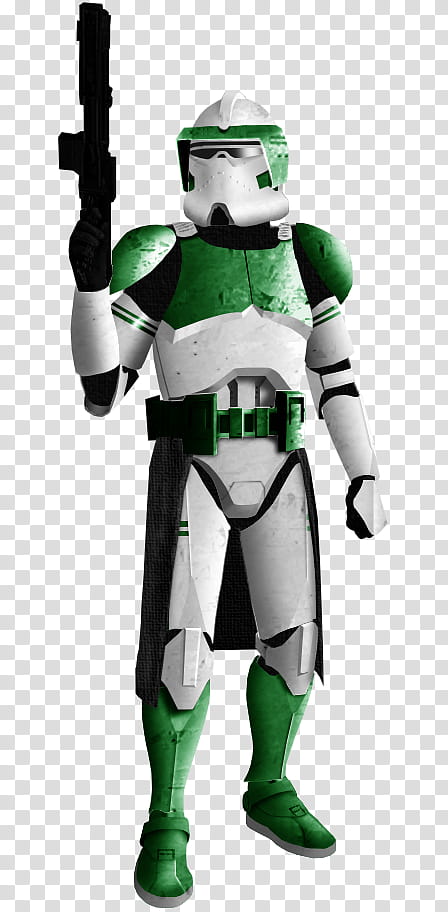 Commander Vespill, white and green Star Wars trooper transparent background PNG clipart