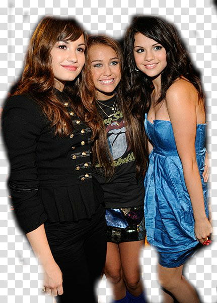 Miley Demi y Selena juntas  transparent background PNG clipart