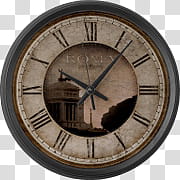 clock, round brown and gray analog clock transparent background PNG clipart