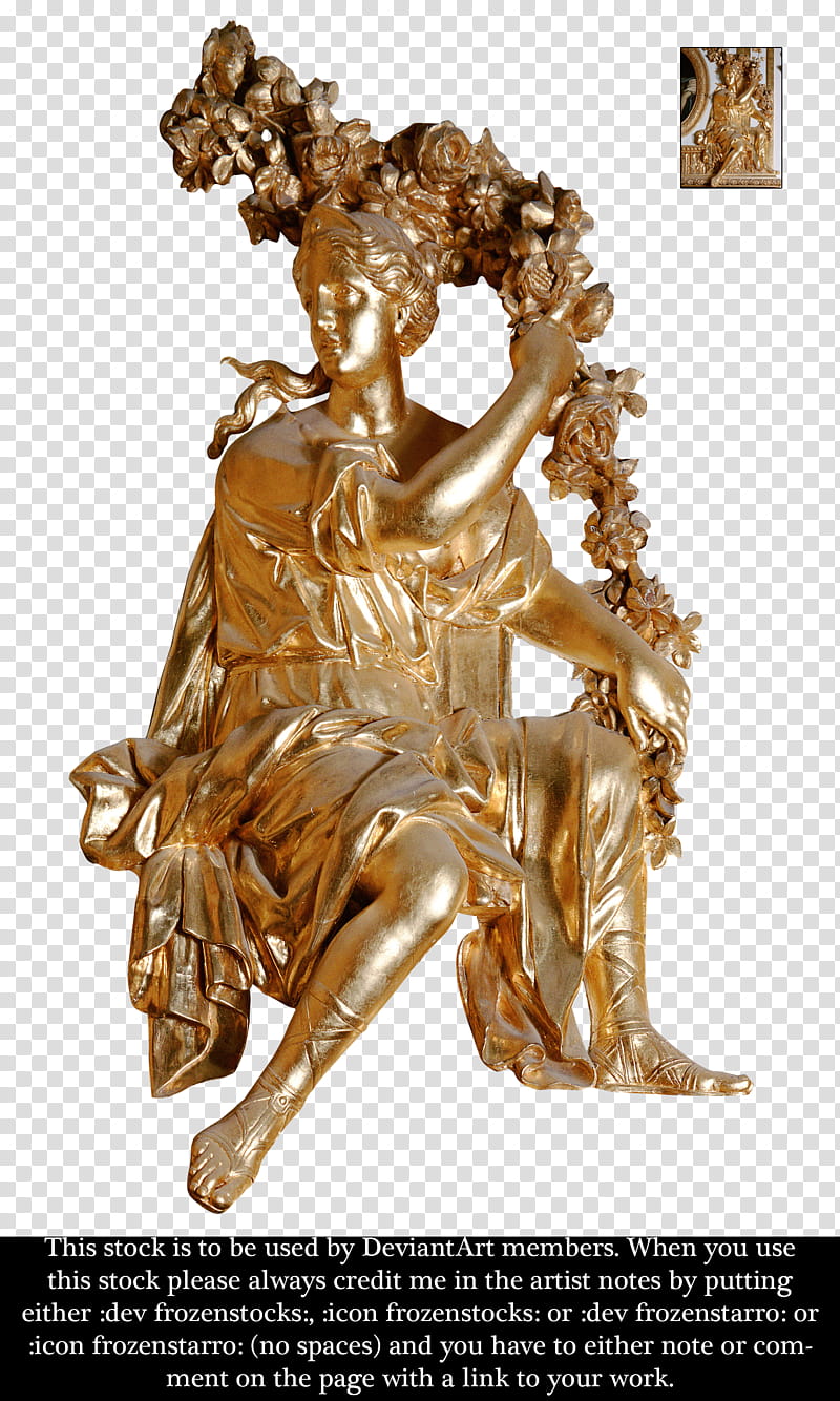 RESTRICTED Versailles Decoration, gold human statue transparent background PNG clipart