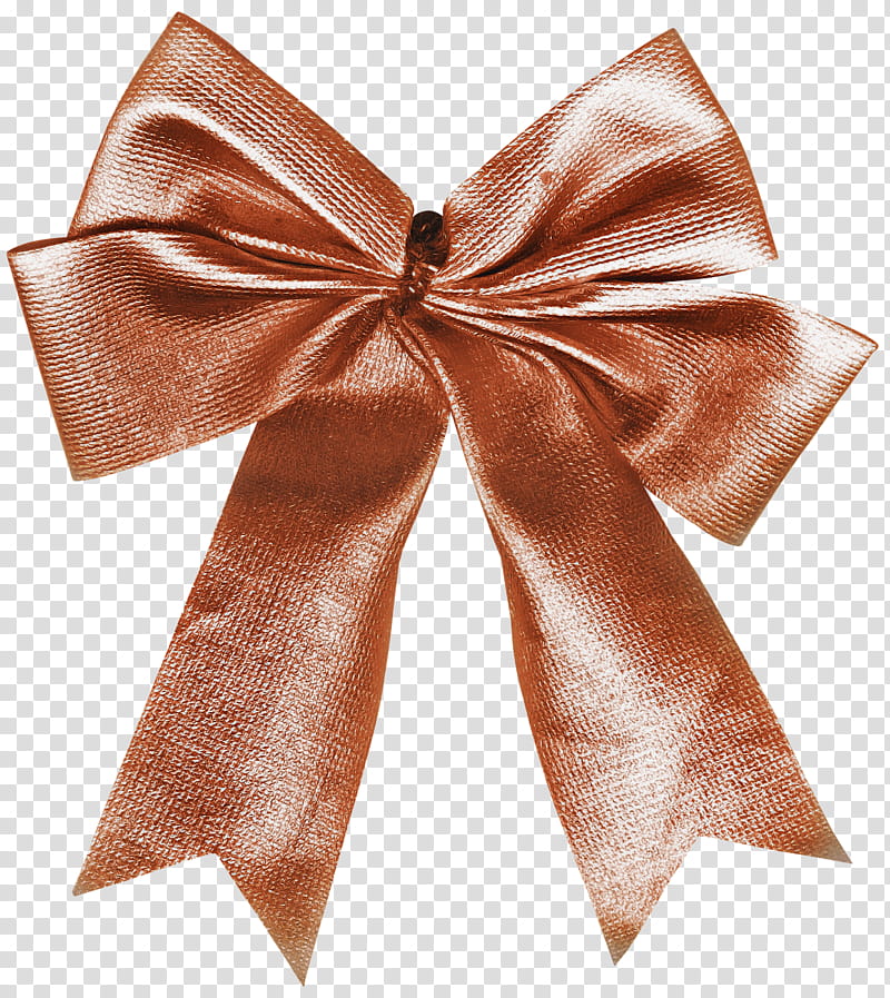 Bow tie, Ribbon, Brown, Orange, Satin, Textile, Gift Wrapping, Metal transparent background PNG clipart