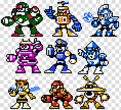 Megaman  Concept Robots Possible Sprites, assorted characters illustration transparent background PNG clipart