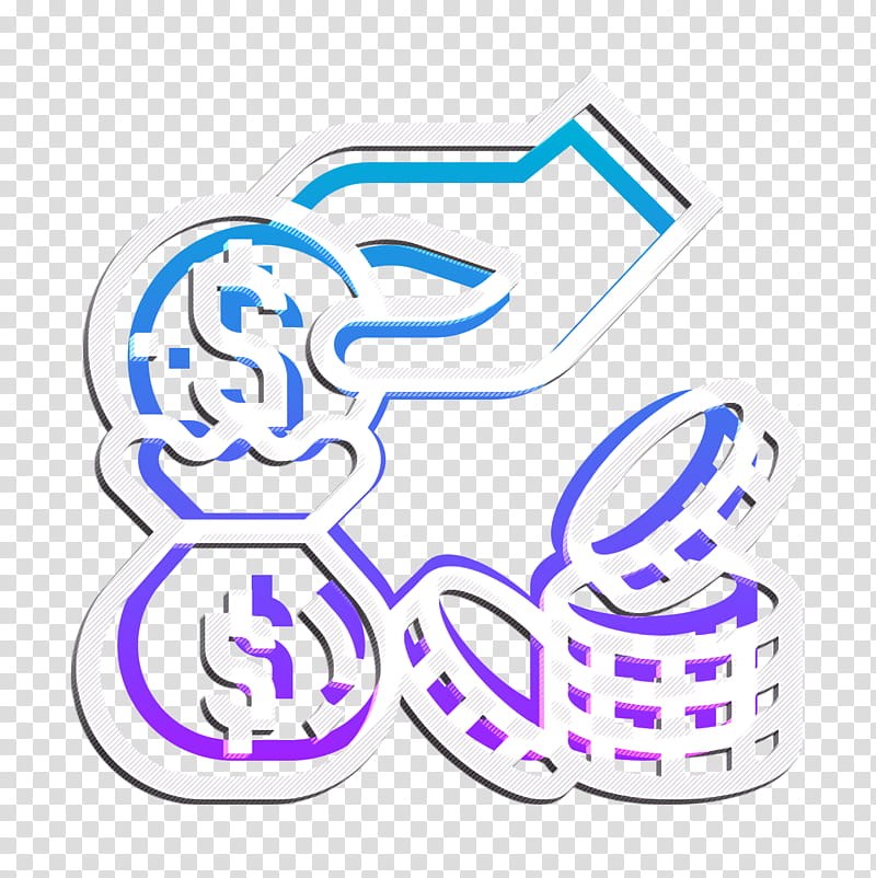 Bank icon Money bag icon Crowdfunding icon, Text, Line Art transparent background PNG clipart