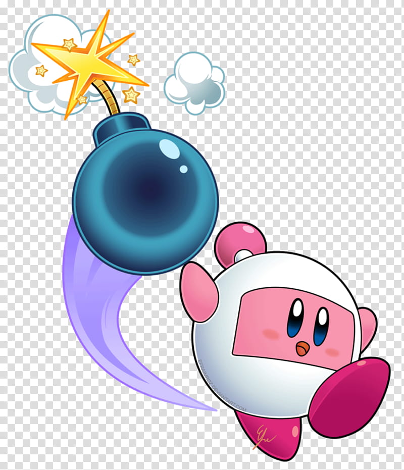 kir, Kirby throwing bomb illustration transparent background PNG clipart