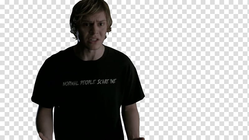 Evan Peters , man in black crew-neck shirt transparent background PNG clipart