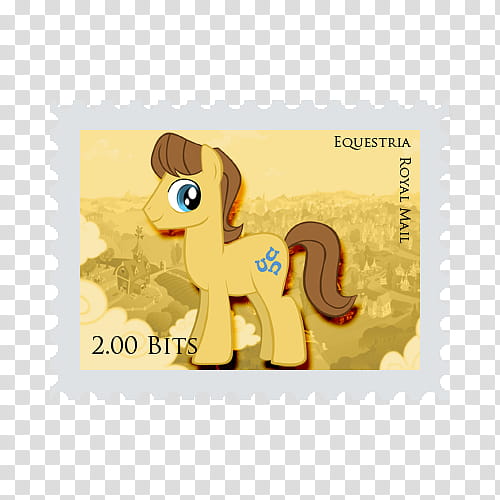 Pony Stamps , Yellow Equestria Royal Mail postage stamp transparent background PNG clipart