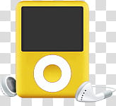 iPod classic for CAD, yellow MP player transparent background PNG clipart