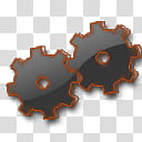 CP For Object Dock, two black and orange gears transparent background PNG clipart