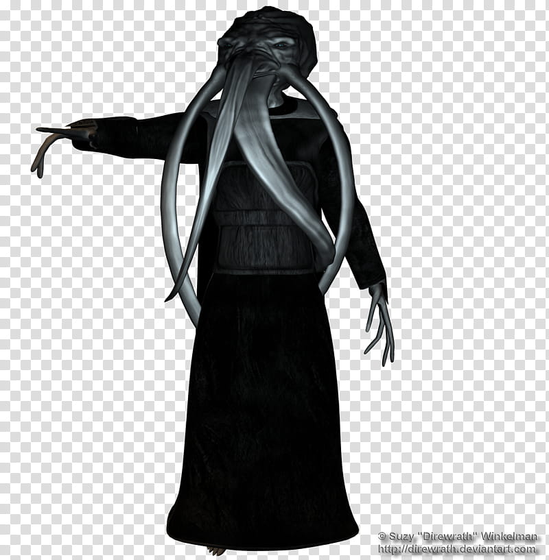 Mind Flayer, black coated monster characyer transparent background PNG clipart