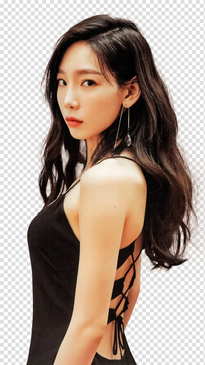 TAEYEON GIRL S GENERATION, woman in black sleeveless dress transparent background PNG clipart