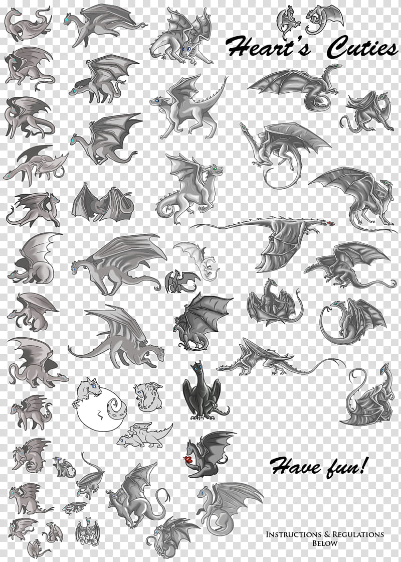 Huge Cutie, assorted-type dragons illustration transparent background PNG clipart