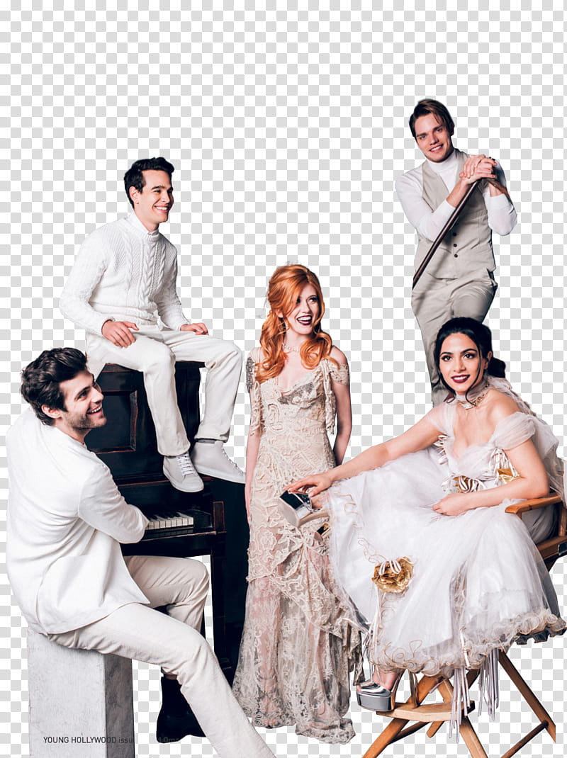Shadowhunters Cast, woman sitting on director's chair wearing white dress transparent background PNG clipart