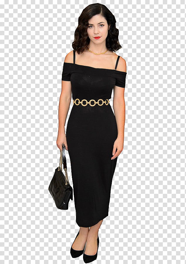 MARINA AND THE DIAMONDS , women's black off-shoulder bodycone dress transparent background PNG clipart