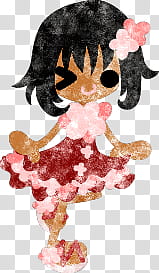 The icons of cute girls in cute dress, himawari-girl- transparent background PNG clipart