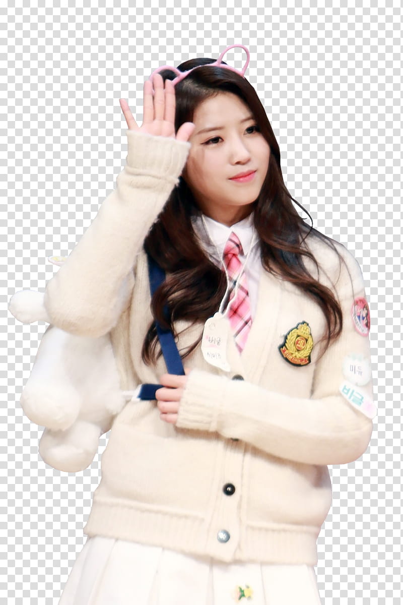 LOVELYZ MIJOO, woman in beige jacket transparent background PNG clipart
