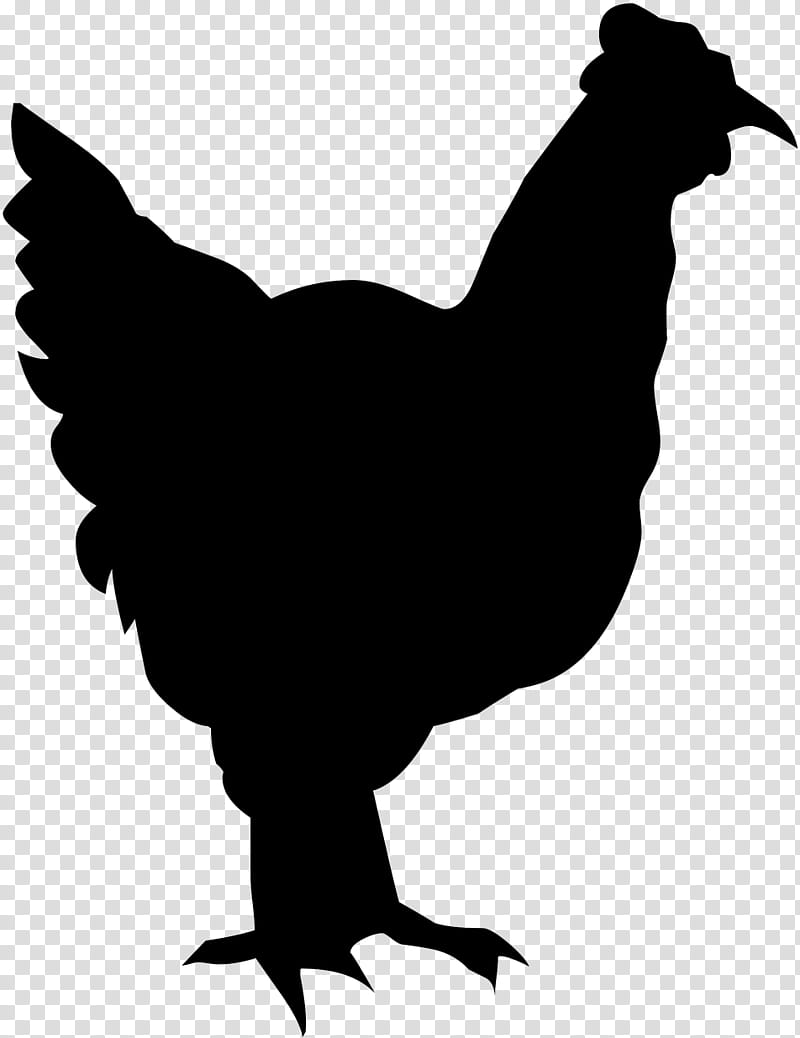 chicken rooster bird beak silhouette, Live, Wing transparent background PNG clipart