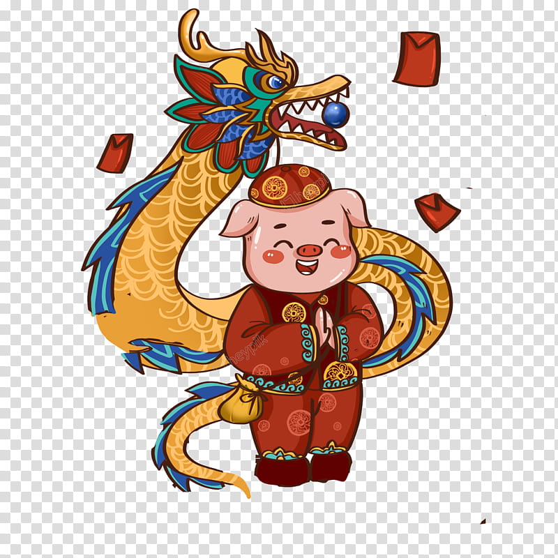 Chinese New Year Dragon, Dragon Dance, Festival, Poster, Cartoon, , Fictional Character transparent background PNG clipart