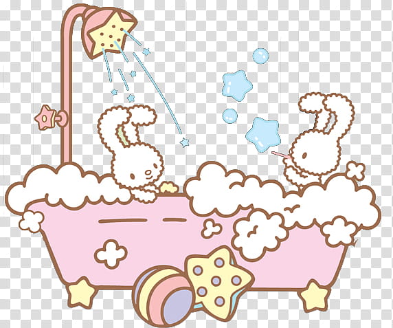 Iconos Little Twin Stars, Hello Kitty Melody on bathtub illustration transparent background PNG clipart