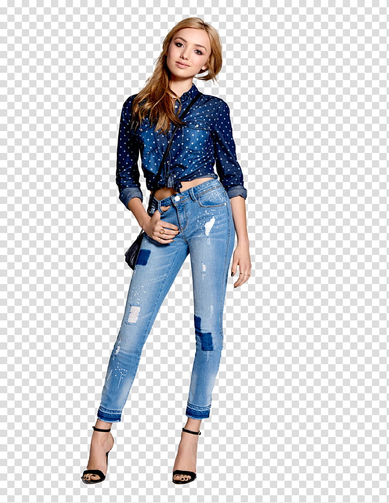 Peyton List , woman wearing jeans clip ar transparent background PNG clipart