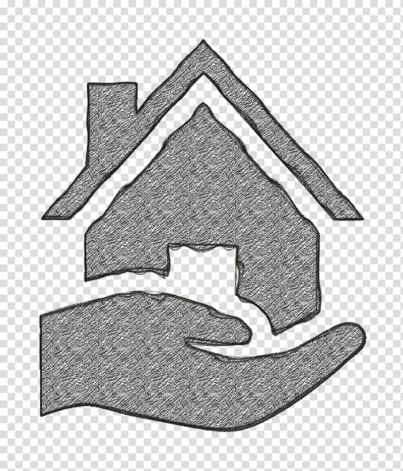 Hand icon buildings icon Property Protection icon, House Icon, Logo, Roof, Symbol transparent background PNG clipart