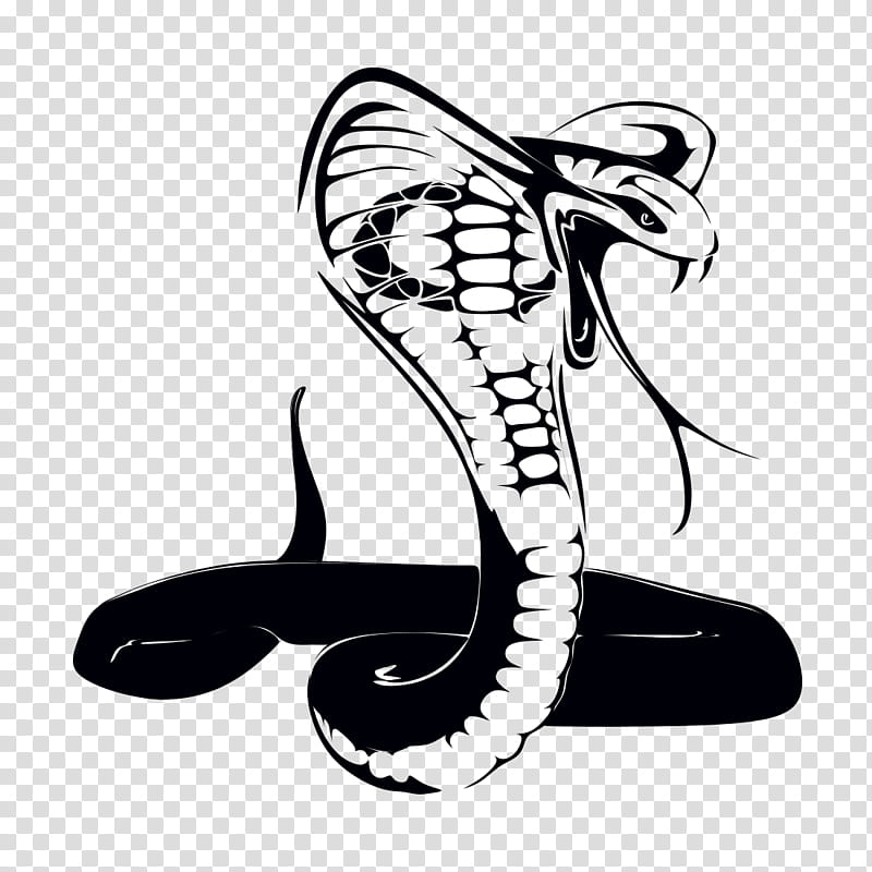Snake, Snakes, King Cobra, Drawing, Venomous Snake, Cartoon, Blackandwhite, Footwear transparent background PNG clipart
