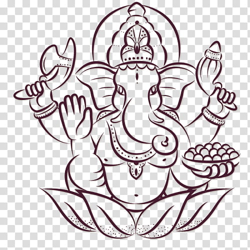 Black And White Ganesh, Ganesha, Ganesh Chaturthi, Rangoli, India, Hinduism, Diwali, Decal transparent background PNG clipart