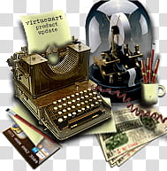Steampunk Icon Set in format, vmtickerupdate, brown typewriter transparent background PNG clipart