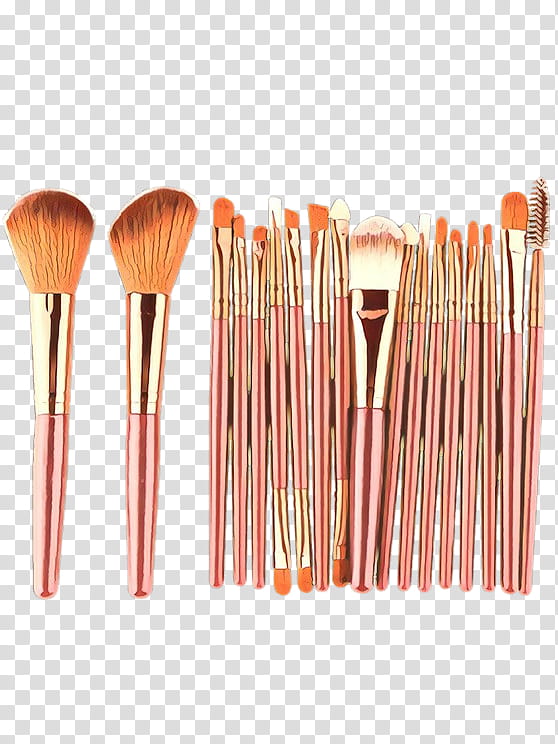 Paint brush, Cartoon, Makeup Brushes, Cosmetics, Orange, Tool, Material Property transparent background PNG clipart