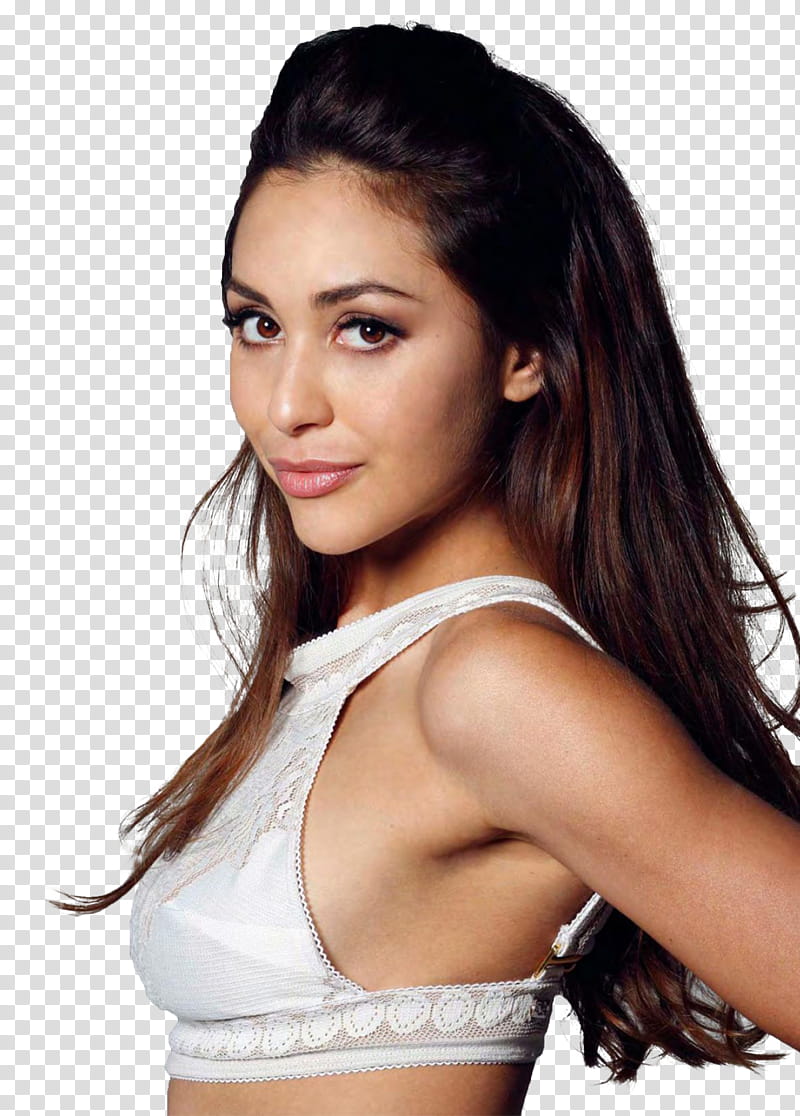 LINDSEY MORGAN, woman wearing sleeveless crop top transparent background PNG clipart