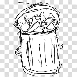 Skitchy Sketchy Icon Set, Trash (full) transparent background PNG clipart