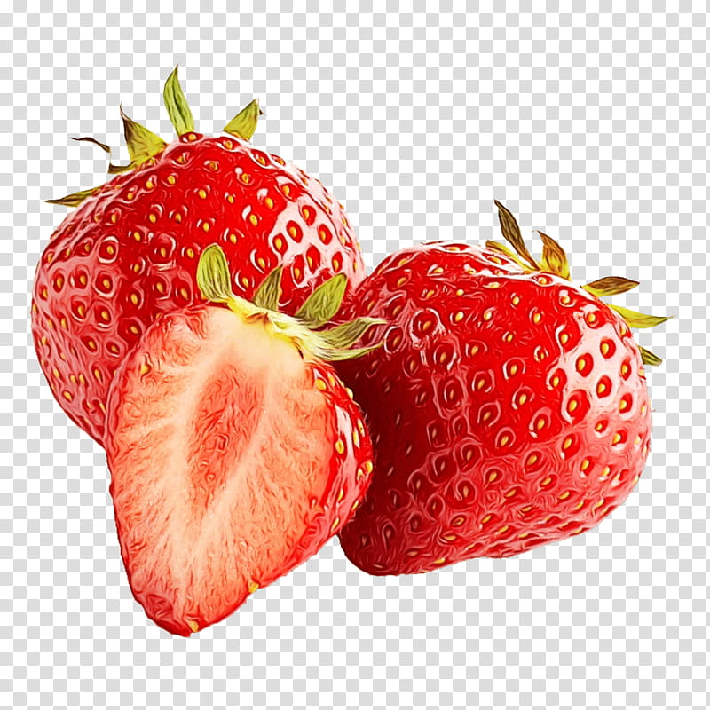 Strawberry, Watercolor, Paint, Wet Ink, Natural Foods, Strawberries, Fruit, Accessory Fruit transparent background PNG clipart