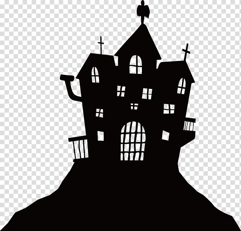 haunted house halloween haunted halloween, Halloween , White, Landmark, Architecture, Tower, Steeple, Silhouette transparent background PNG clipart