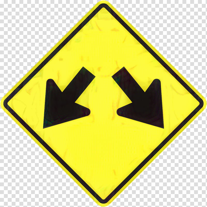 Road, Traffic Sign, Warning Sign, Driving Test, W12 Engine, Yield Sign, Yellow, Signage transparent background PNG clipart