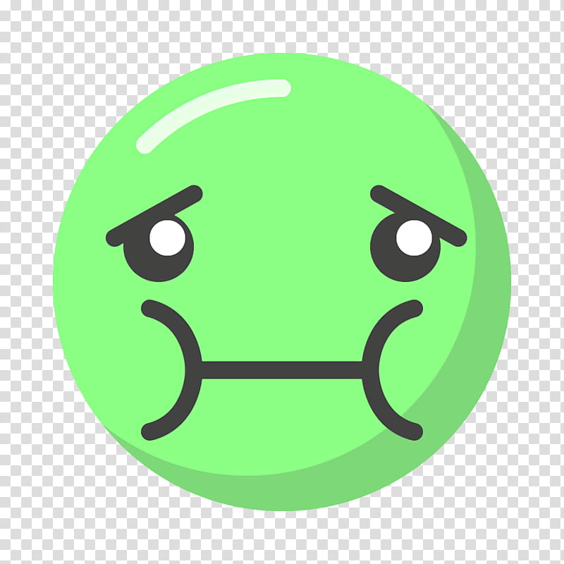 smiley sick Emoticon emotion icon, Green, Facial Expression, Cartoon, Head, Yellow, Circle transparent background PNG clipart
