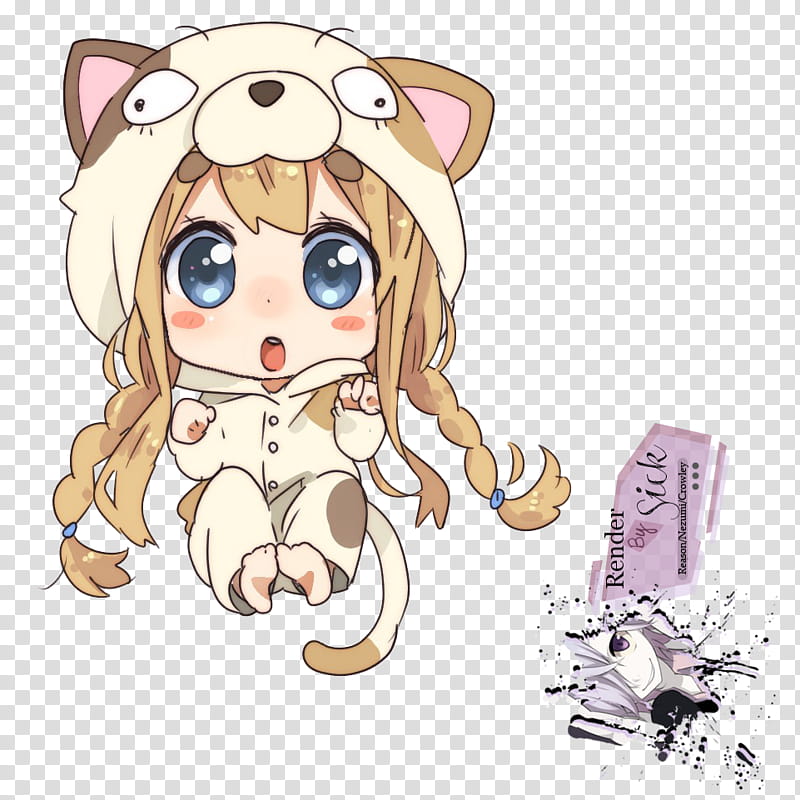 Renders Anime Chibi, blonde-haired girl anime character illustration transparent background PNG clipart