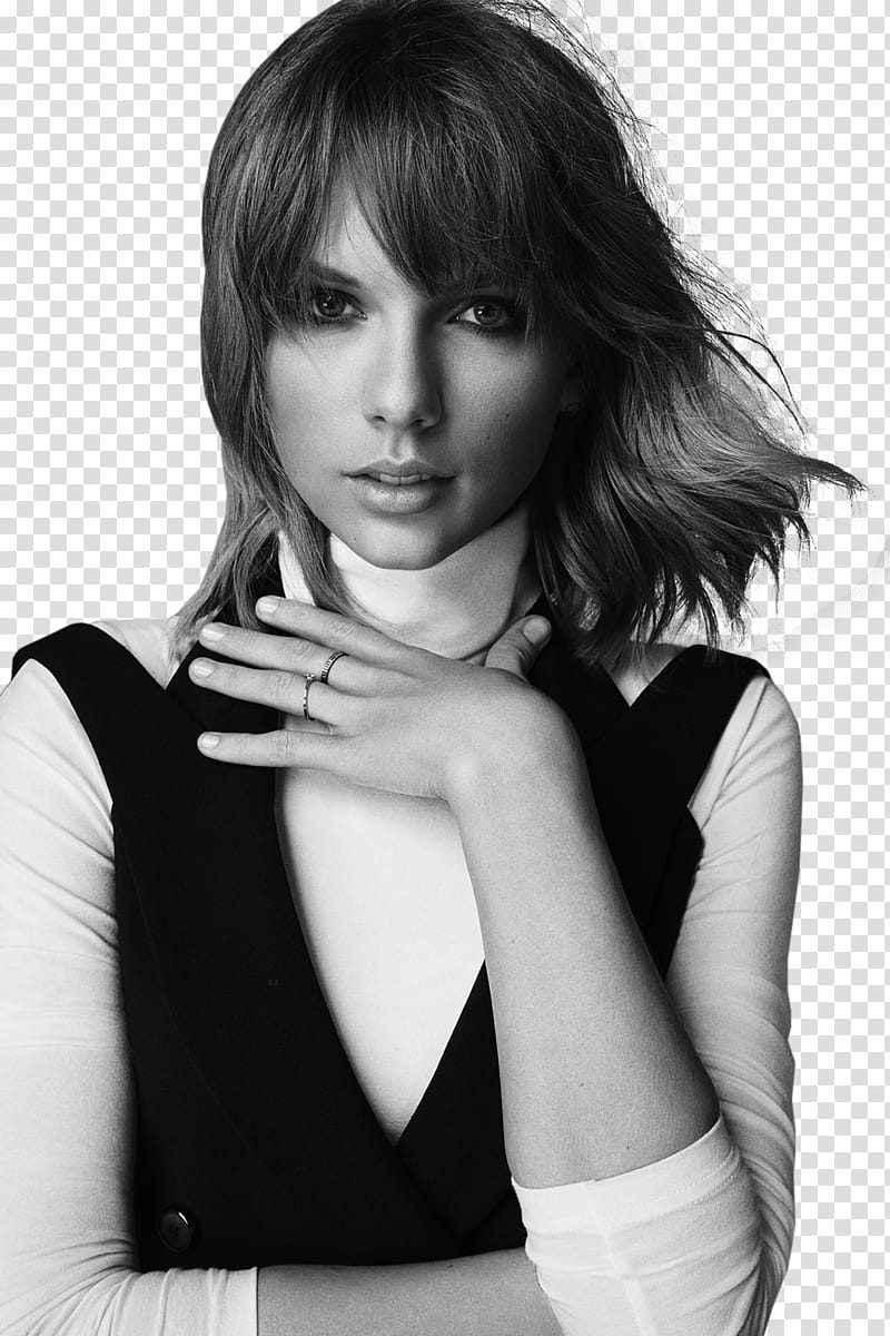 Taylor Swift , grayscale of Taylor Swift transparent background PNG clipart