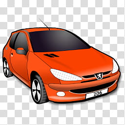 Peugeot  Icon , peugeot__red, orange Peugeot -door hatchback transparent background PNG clipart