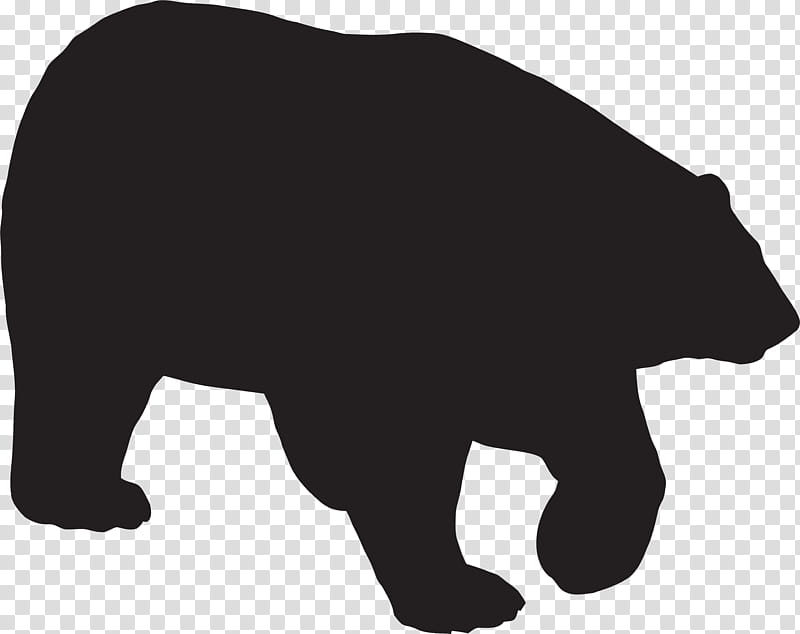 Polar Bear, Silhouette, Brown Bear, Drawing, Line Art, Animal Figure, Grizzly Bear, American Black Bear transparent background PNG clipart