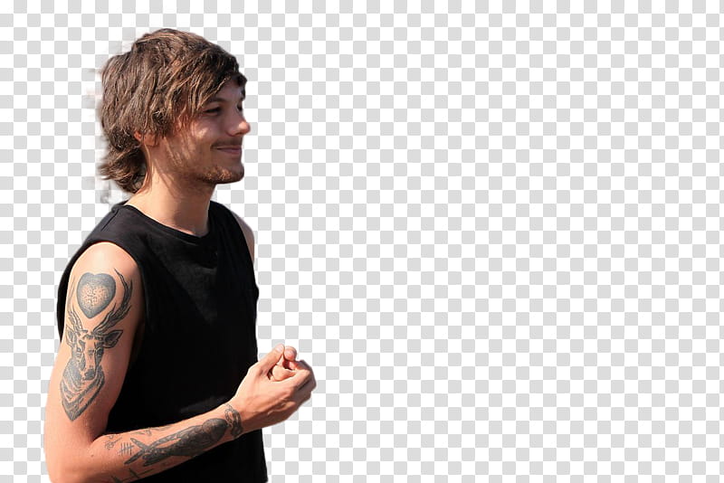 LouisTomlinson, man wearing black tank top transparent background PNG clipart