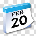 WinXP ICal, th Feb calendar icon transparent background PNG clipart
